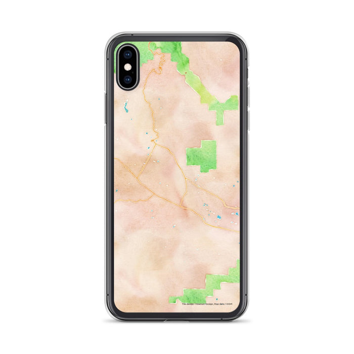 Custom iPhone XS Max Calistoga California Map Phone Case in Watercolor