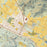 Calistoga California Map Print in Woodblock Style Zoomed In Close Up Showing Details