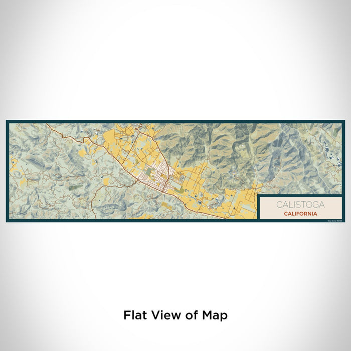 Flat View of Map Custom Calistoga California Map Enamel Mug in Woodblock