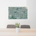 24x36 Calumet City Illinois Map Print Lanscape Orientation in Afternoon Style Behind 2 Chairs Table and Potted Plant