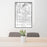 24x36 Calumet City Illinois Map Print Portrait Orientation in Classic Style Behind 2 Chairs Table and Potted Plant