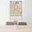 24x36 Calumet City Illinois Map Print Portrait Orientation in Woodblock Style Behind 2 Chairs Table and Potted Plant