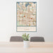 24x36 Calumet City Illinois Map Print Portrait Orientation in Woodblock Style Behind 2 Chairs Table and Potted Plant