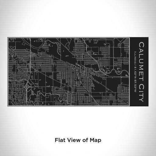 Rendered View of Calumet City Illinois Map Engraving on 17oz Stainless Steel Insulated Cola Bottle in Black