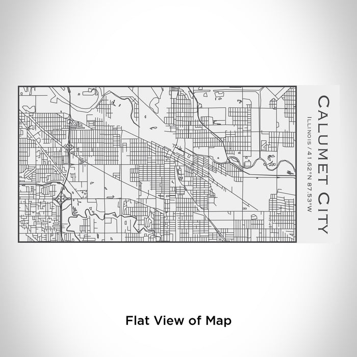 Rendered View of Calumet City Illinois Map Engraving on 17oz Stainless Steel Insulated Cola Bottle in White