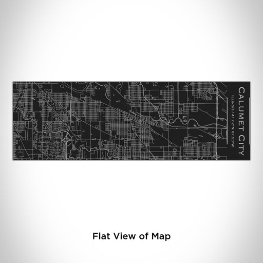 Rendered View of Calumet City Illinois Map Engraving on 10oz Stainless Steel Insulated Cup with Sliding Lid in Black
