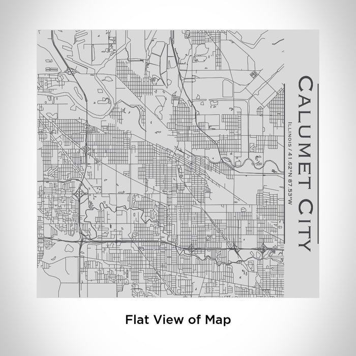 Rendered View of Calumet City Illinois Map Engraving on 17oz Stainless Steel Insulated Tumbler