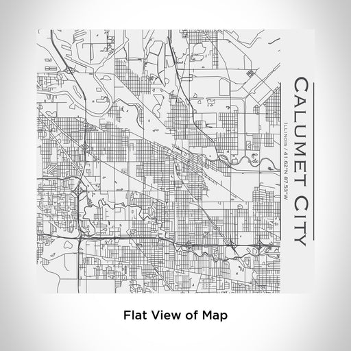 Rendered View of Calumet City Illinois Map Engraving on 17oz Stainless Steel Insulated Tumbler in White