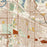 Calumet City Illinois Map Print in Woodblock Style Zoomed In Close Up Showing Details