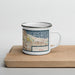 Right View Custom Calumet City Illinois Map Enamel Mug in Woodblock