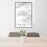 24x36 Camarillo California Map Print Portrait Orientation in Classic Style Behind 2 Chairs Table and Potted Plant