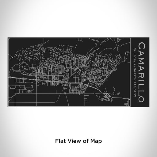 Rendered View of Camarillo California Map Engraving on 17oz Stainless Steel Insulated Cola Bottle in Black
