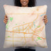 Person holding 22x22 Custom Camarillo California Map Throw Pillow in Watercolor