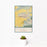 12x18 Camarillo California Map Print Portrait Orientation in Woodblock Style With Small Cactus Plant in White Planter