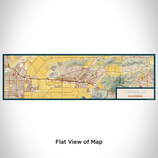 Flat View of Map Custom Camarillo California Map Enamel Mug in Woodblock