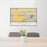 24x36 Camarillo California Map Print Landscape Orientation in Woodblock Style Behind 2 Chairs Table and Potted Plant