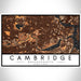 Cambridge Massachusetts Map Print Landscape Orientation in Ember Style With Shaded Background