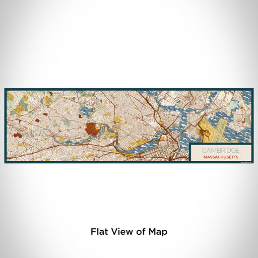 Flat View of Map Custom Cambridge Massachusetts Map Enamel Mug in Woodblock