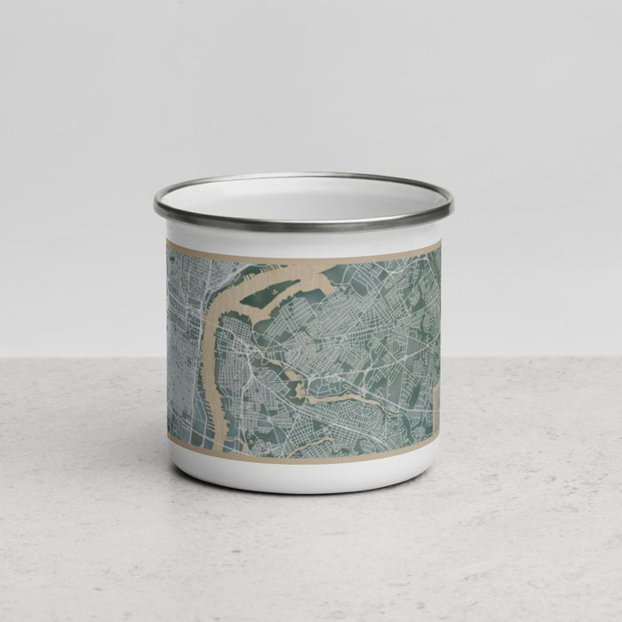 Front View Custom Camden New Jersey Map Enamel Mug in Afternoon