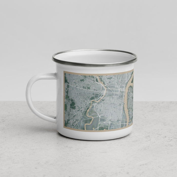 Left View Custom Camden New Jersey Map Enamel Mug in Afternoon