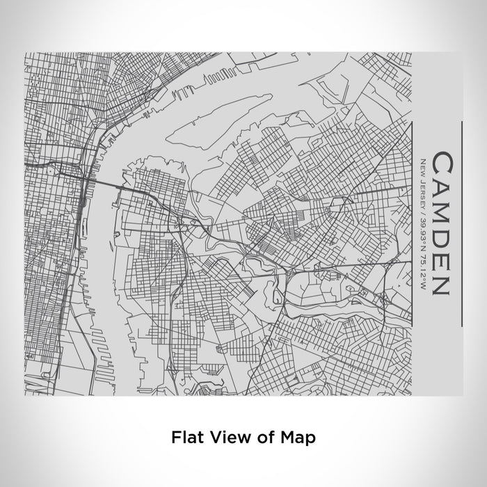 Rendered View of Camden New Jersey Map Engraving on 20oz Stainless Steel Insulated Bottle with Bamboo Top