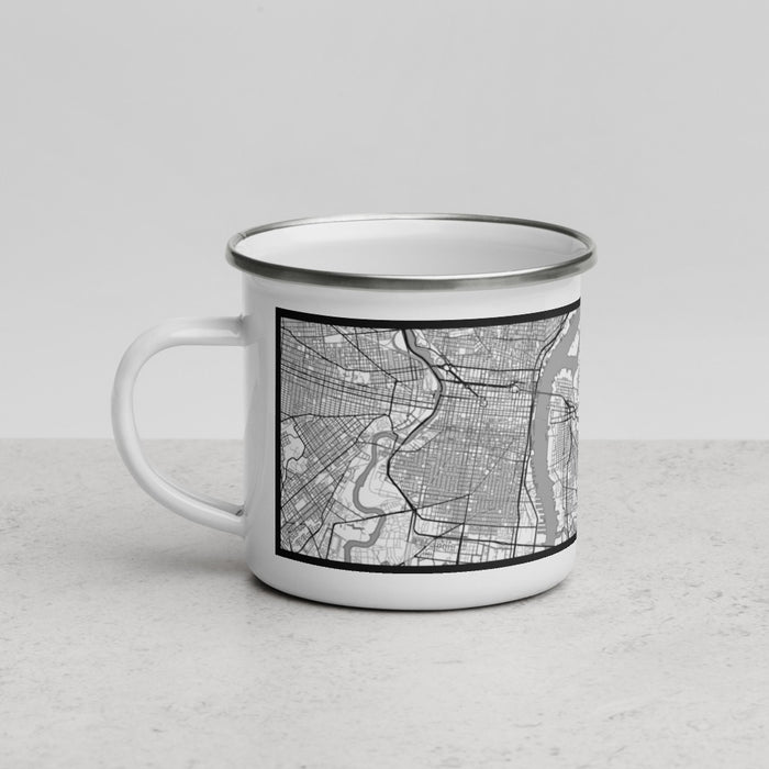 Left View Custom Camden New Jersey Map Enamel Mug in Classic