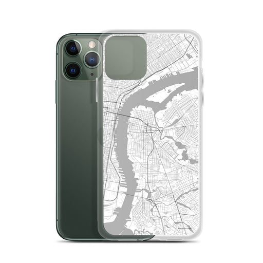 Custom Camden New Jersey Map Phone Case in Classic on Table with Laptop and Plant