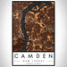 Camden New Jersey Map Print Portrait Orientation in Ember Style With Shaded Background