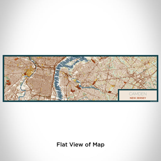 Flat View of Map Custom Camden New Jersey Map Enamel Mug in Woodblock
