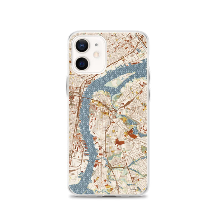 Custom Camden New Jersey Map iPhone 12 Phone Case in Woodblock