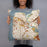 Person holding 18x18 Custom Camden New Jersey Map Throw Pillow in Woodblock