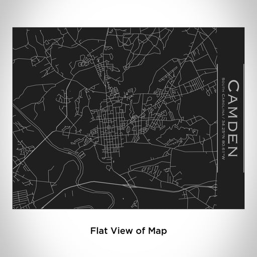 Rendered View of Camden South Carolina Map Engraving on 20oz Stainless Steel Insulated Bottle with Bamboo Top in Black