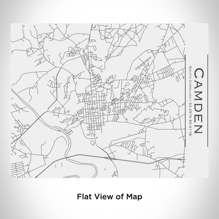 Rendered View of Camden South Carolina Map Engraving on 20oz Stainless Steel Insulated Bottle with Bamboo Top in White