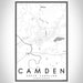 Camden South Carolina Map Print Portrait Orientation in Classic Style With Shaded Background