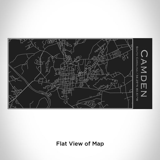 Rendered View of Camden South Carolina Map Engraving on 17oz Stainless Steel Insulated Cola Bottle in Black