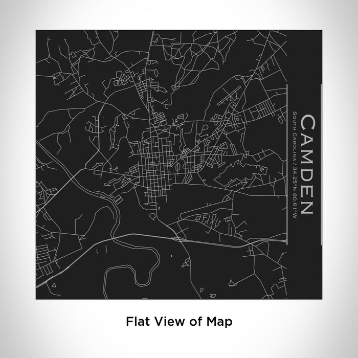 Rendered View of Camden South Carolina Map Engraving on 17oz Stainless Steel Insulated Tumbler in Black