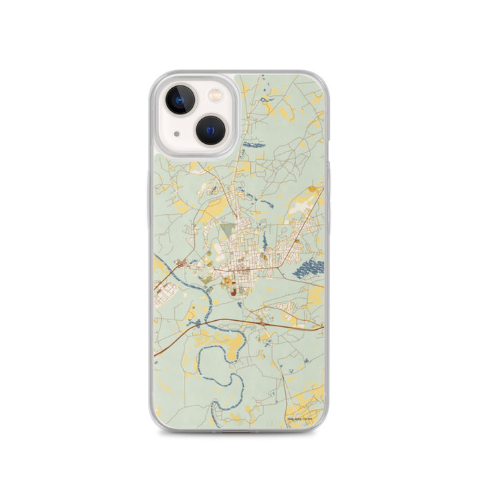 Custom iPhone 13 Camden South Carolina Map Phone Case in Woodblock