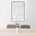 24x36 Campbell California Map Print Portrait Orientation in Classic Style Behind 2 Chairs Table and Potted Plant