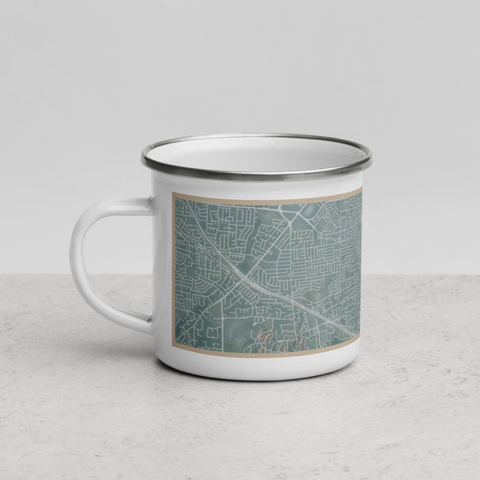 Left View Custom Campbell California Map Enamel Mug in Afternoon