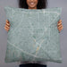 Person holding 22x22 Custom Campbell California Map Throw Pillow in Afternoon