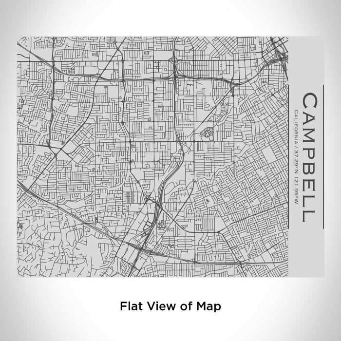 Rendered View of Campbell California Map Engraving on 20oz Stainless Steel Insulated Bottle with Bamboo Top