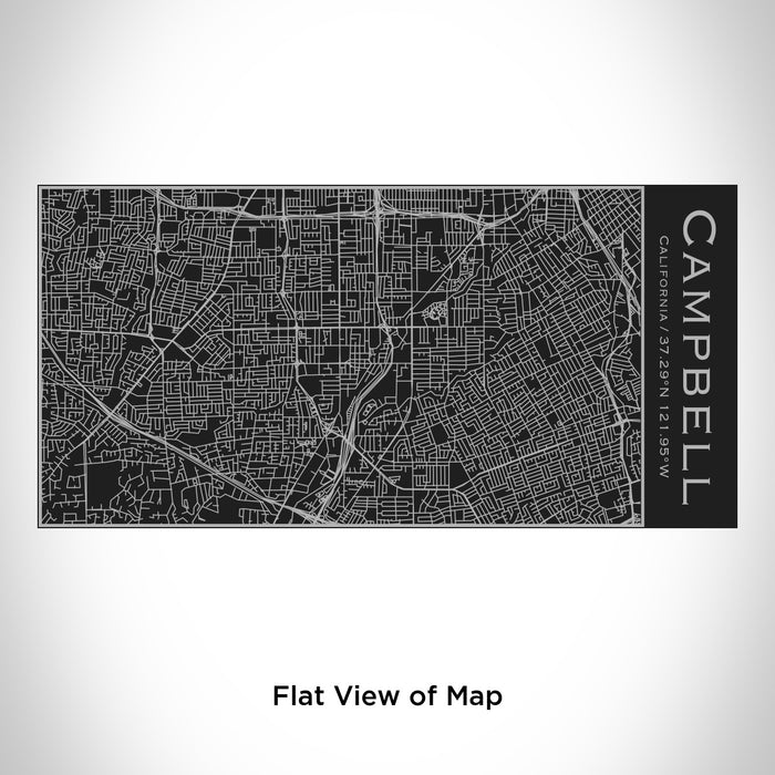 Rendered View of Campbell California Map Engraving on 17oz Stainless Steel Insulated Cola Bottle in Black