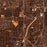 Campbell California Map Print in Ember Style Zoomed In Close Up Showing Details