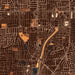 Campbell California Map Print in Ember Style Zoomed In Close Up Showing Details