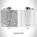 Rendered View of Campbell California Map Engraving on 6oz Stainless Steel Flask in White