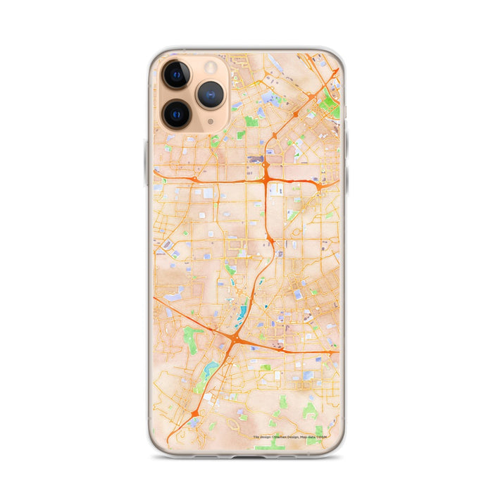 Custom iPhone 11 Pro Max Campbell California Map Phone Case in Watercolor