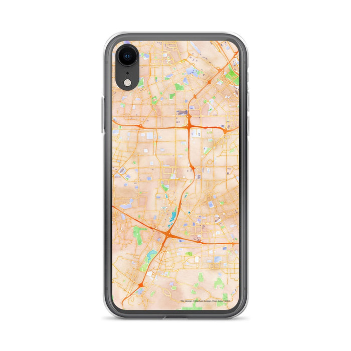 Custom iPhone XR Campbell California Map Phone Case in Watercolor