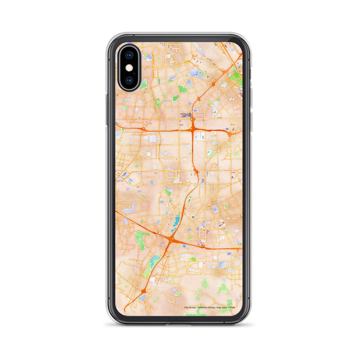Custom iPhone XS Max Campbell California Map Phone Case in Watercolor