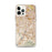 Custom iPhone 12 Pro Max Campbell California Map Phone Case in Woodblock