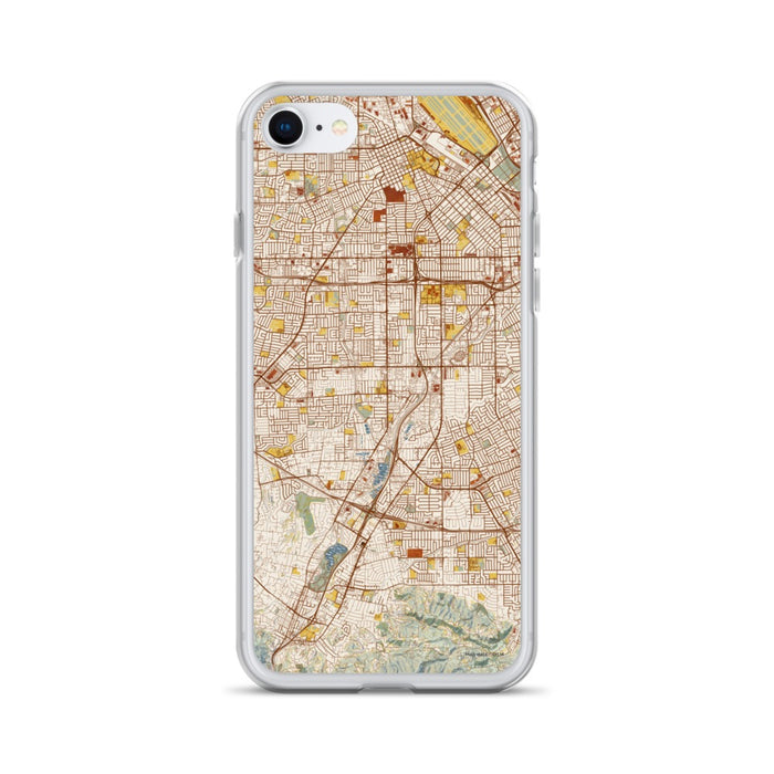Custom iPhone SE Campbell California Map Phone Case in Woodblock